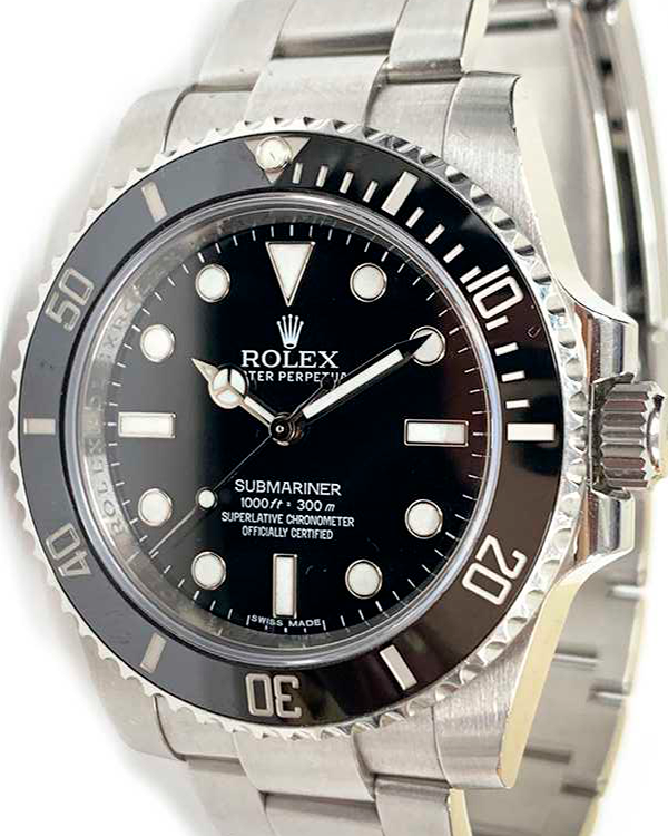 2015 Rolex Submariner No-Date 40MM Black Dial Oyster Bracelet  (114060)