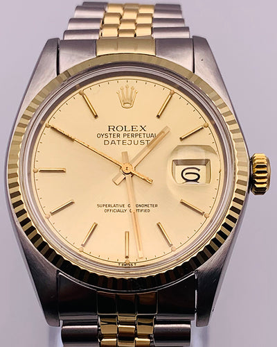 Rolex Datejust 36MM Champagne Dial Two-Tone Jubilee Bracelet (16013)