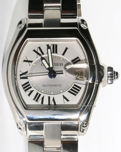 Cartier Roadster De Cartier 38MM Silver Dial Steel Bracelet (W62000V3)