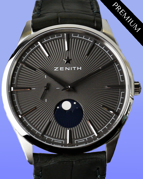 Zenith Elite Moonphase 40.5MM Grey Dial Leather Strap (03.3100.692/03.C923)