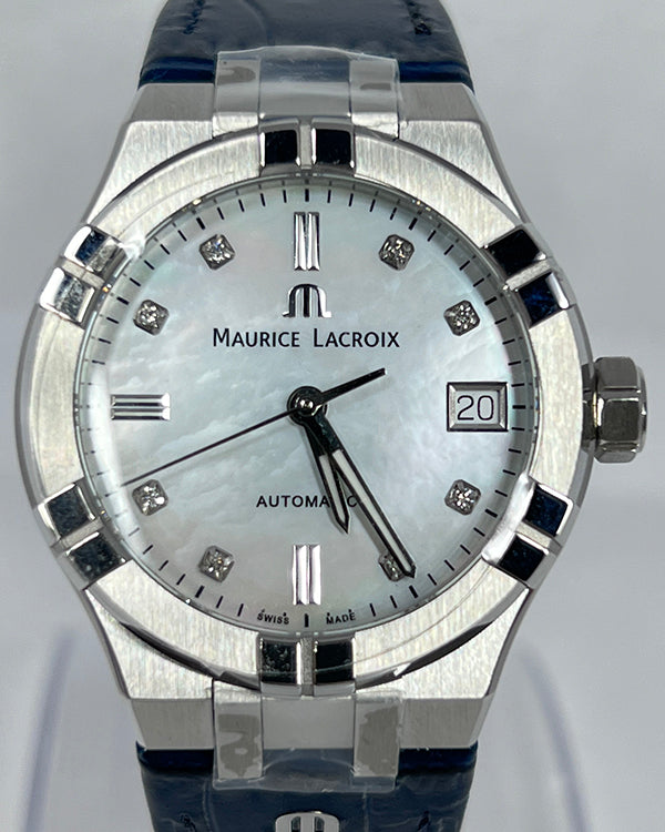 2024 Maurice Lacroix Aikon Automatic 35MM White Mother-of-Pearl Dial Leather Strap (AI6006-SS001-170-2)