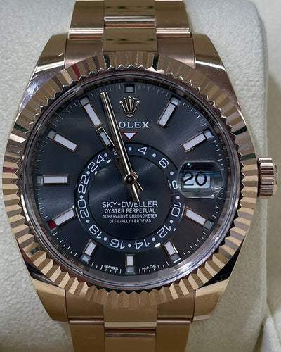 Rolex Sky-Dweller 42MM Slate Dial Everose Gold Oyster Bracelet (326935)