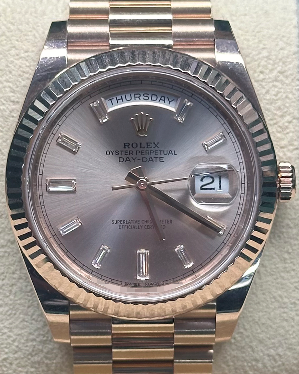 2018 Rolex Day-Date 40MM Sundust Dial Everose Gold President Bracelet (228235)