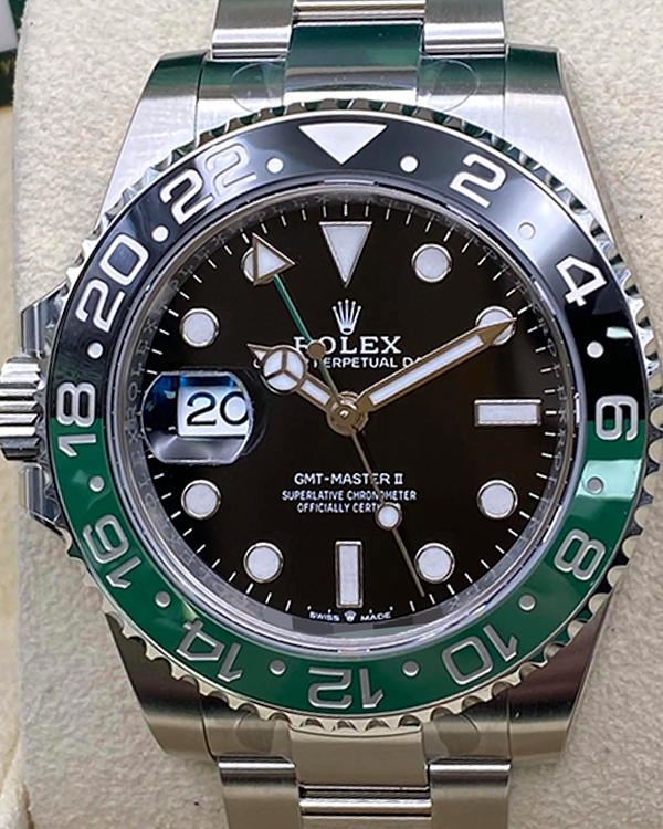 2023 Rolex GMT-Master II "Sprite" 40MM Oystersteel Black Dial (126720VTNR)