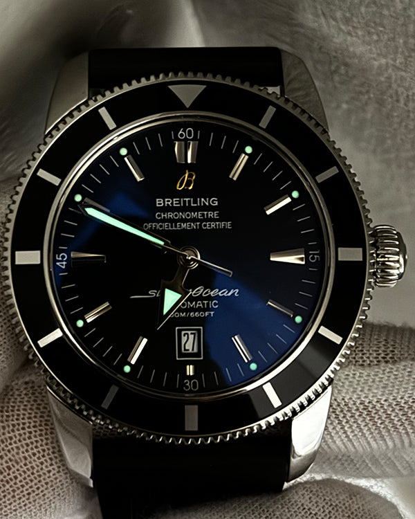 2008 Breitling Superocean Heritage 46MM Black Dial Rubber Strap (A17320)