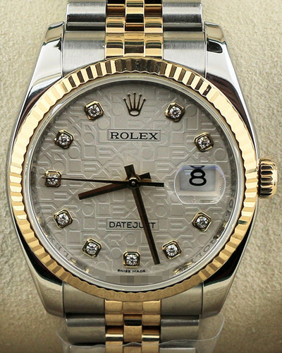 2010 Rolex Datejust 36MM Silver Dial Two-Tone Jubilee Bracelet (116233)