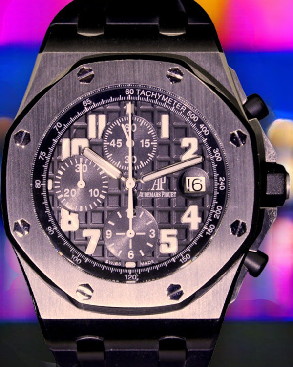 2008 Audemars Piguet Royal Oak Offshore 42MM Black Dial Rubber Strap (25721ST.OO.1000ST.08.A)