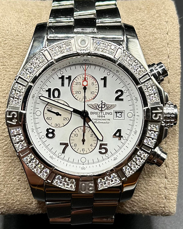 Breitling Super Avenger 48MM White Dial Steel Bracelet (A13370)