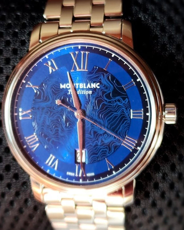 2024 Montblanc Tradition 40MM Blue Dial Steel Bracelet (131275)