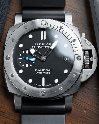 2018 Panerai Submersible 1950 3 Days 42MM Black Dial Rubber Strap (PAM00682)