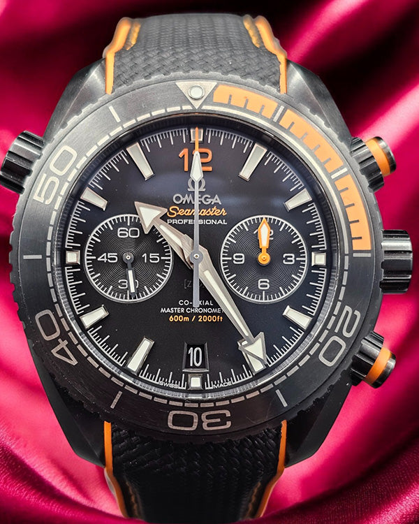 2020 Omega Seamaster Planet Ocean Chronograph 600M 45.5MM Black Dial Rubber Strap (215.92.46.51.01.001)