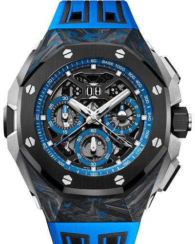 2024 Audemars Piguet Royal Oak Concept Split-Seconds Chronograph GMT 43MM Skeleton Dial Rubber Strap (26650FO.OO.D353CA.01)