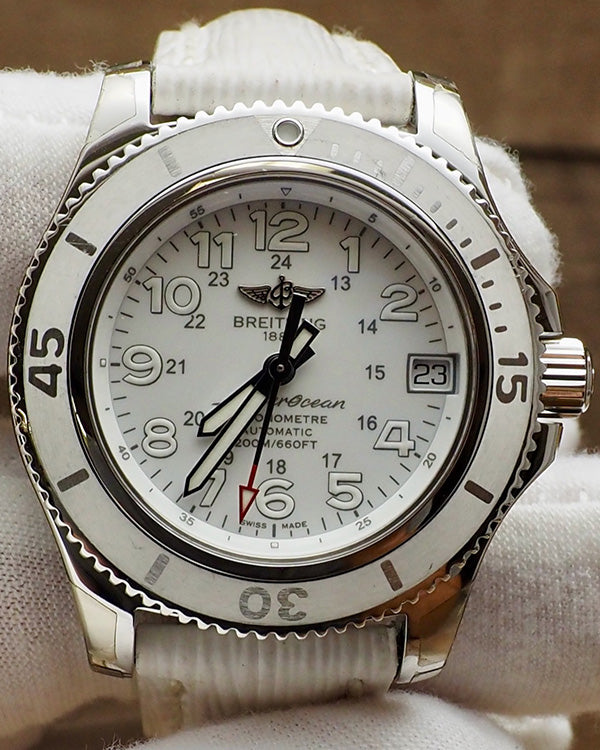 Breitling Superocean 36MM White Dial Leather Strap (A17312)