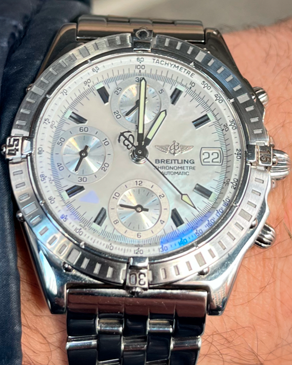 2007 Breitling Chronomat 40MM White Mother Of Pearl Dial Steel Bracelet (A13352)