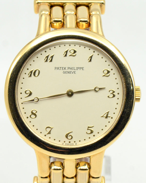 Patek Philippe Calatrava 34MM White Dial Leather Strap (3915)