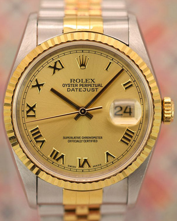 Rolex Datejust 36MM Champagne Dial Two-Tone Jubilee Bracelet (16233)