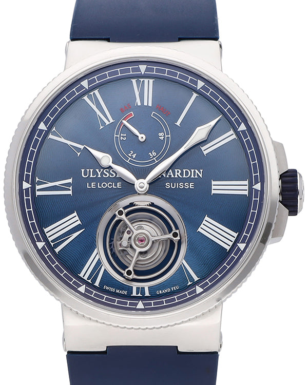 Ulysse Nardin Marine Tourbillon 43MM Blue Dial Rubber Strap (1283-181-3/E3)