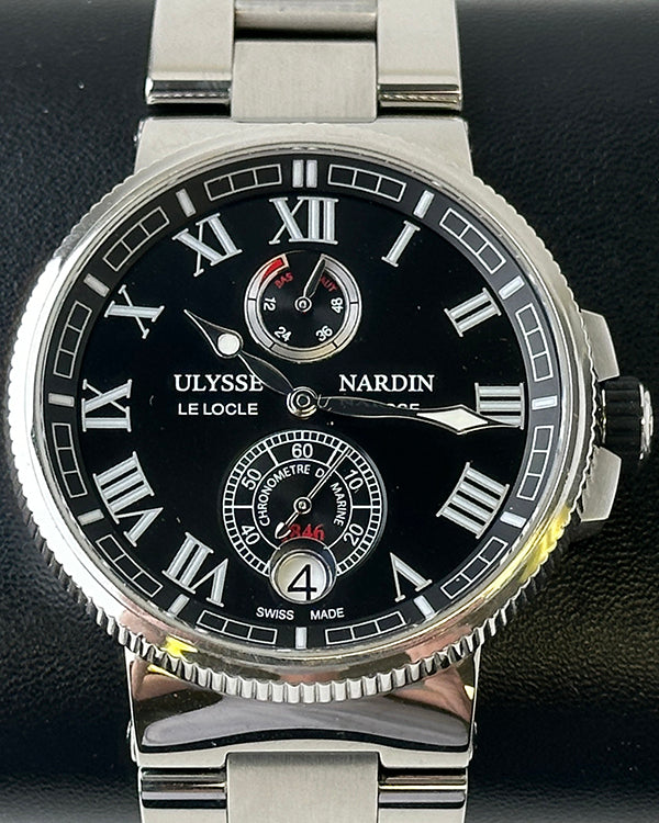 Ulysse Nardin Marine Chronometer 43MM Black Dial Steel Bracelet (1183-126)