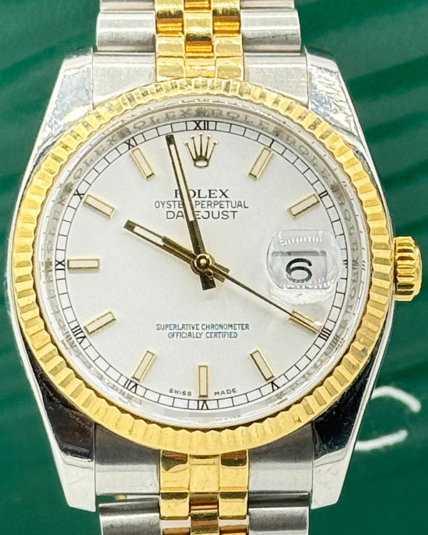 Rolex Datejust II 36MM Ivory Dial Two-Tone Jubilee Bracelet (116233)