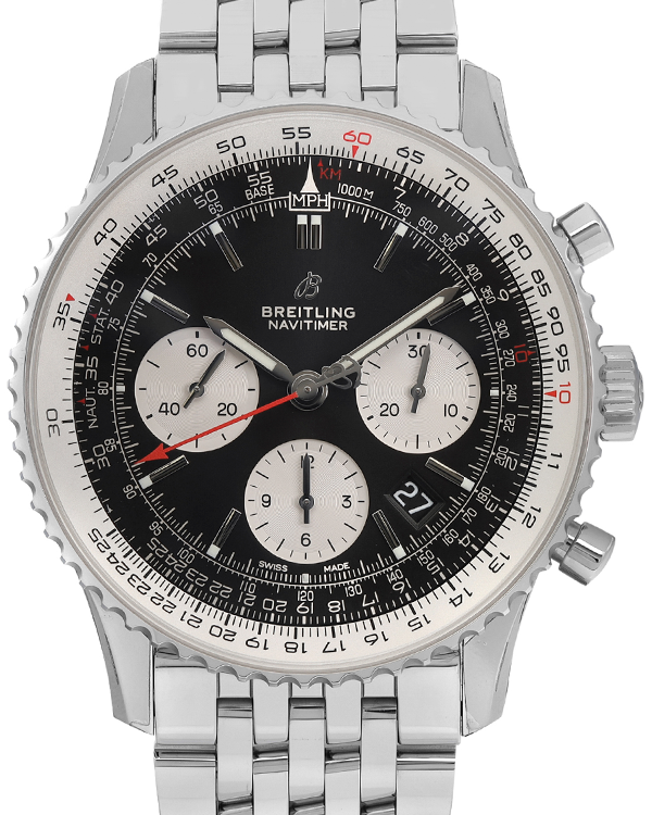 Breitling Navitimer 1 B01 Chronograph 43MM Black Dial Steel Bracelet (AB0121211B1A1)