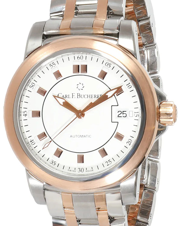 Carl F. Bucherer Patravi 38MM White Dial Two-Tone Bracelet (00.10617.07.23.21)