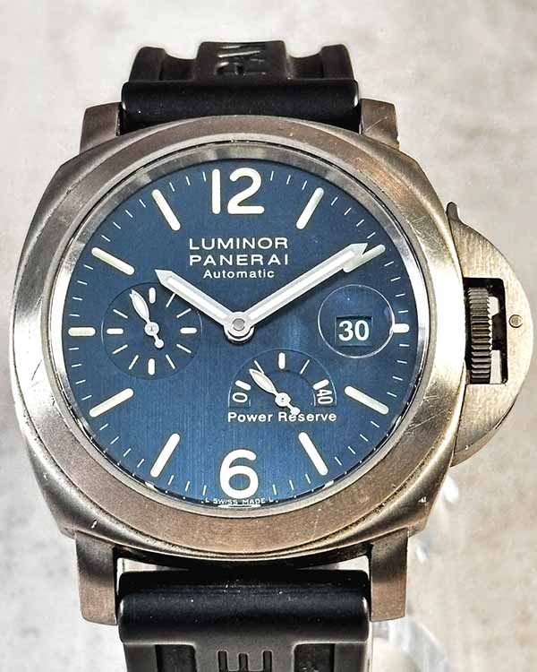 Panerai Luminor Power Reserve 44MM Titanium Blue Dial Rubber Strap (PAM00093)