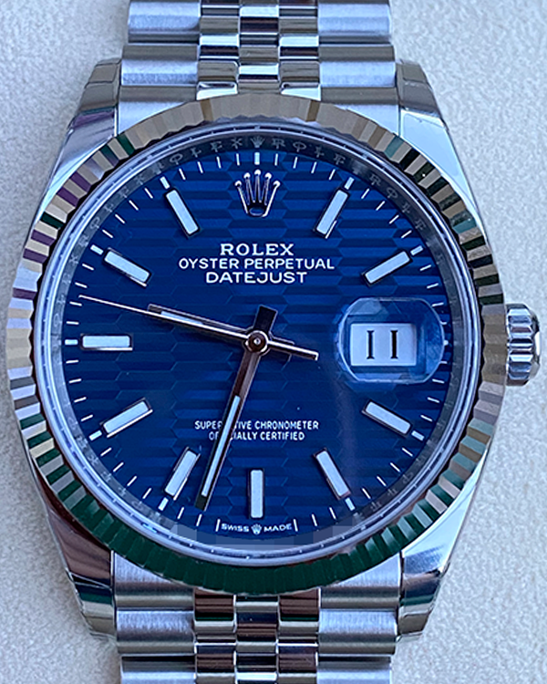 2024 Rolex Datejust 36MM Blue "Fluted-Motif" Dial Jubilee Bracelet (126234)