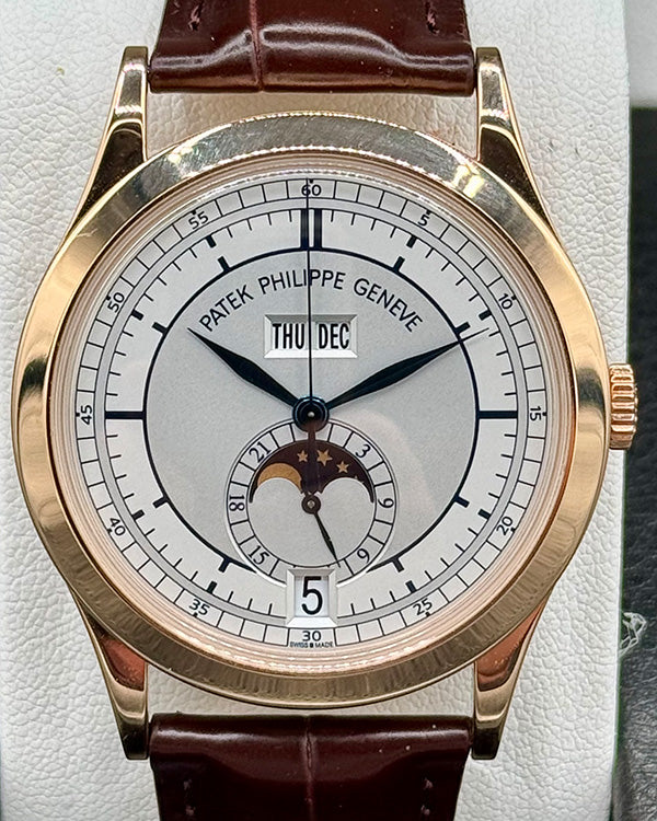 Patek Philippe Complications 38.5MM Silver Dial Leather Strap (5396R-001)