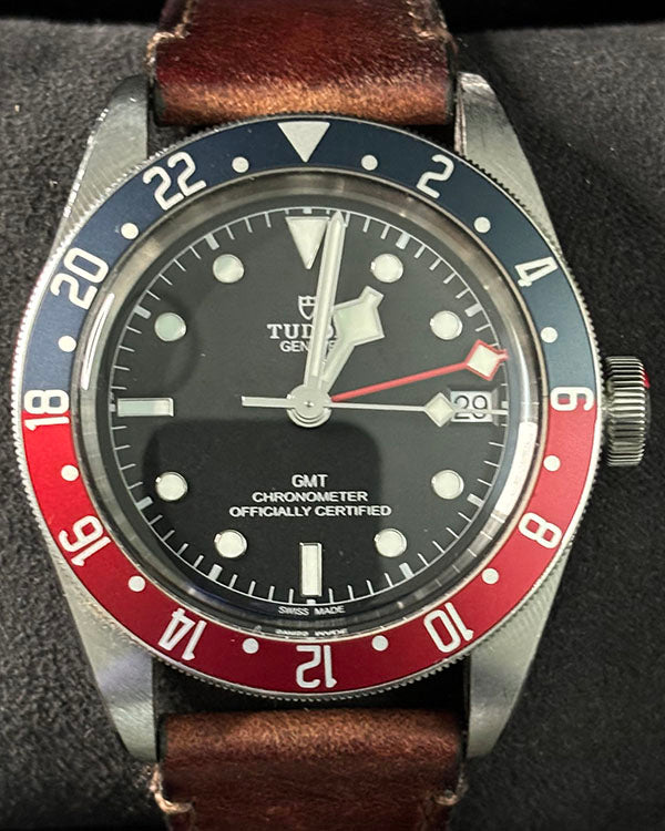 No Reserve - 2020 Tudor Black Bay GMT "Pepsi" 41MM Black Dial Leather Strap (79830RB)