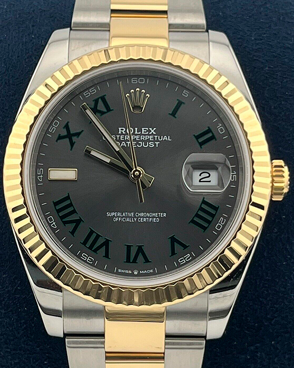 Rolex Datejust "Wimbledon" 41MM Slate Dial Two-Tone Bracelet (126333)