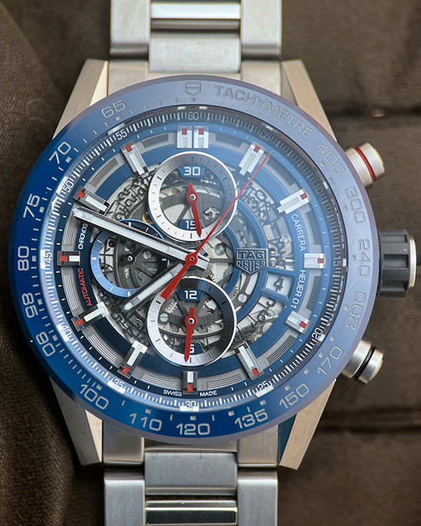 2022 Tag Heuer Carrera 43MM Skeleton Dial Steel Bracelet (CAR201T.BA0766)