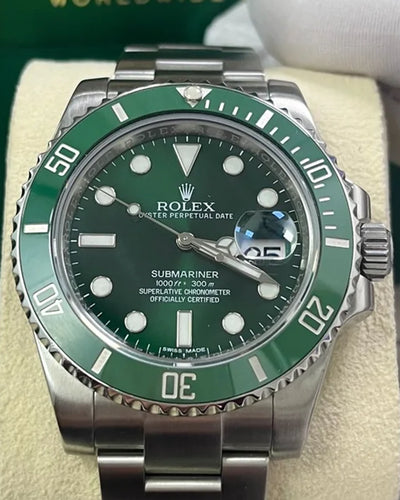 2019 Rolex Submariner Date "Hulk" 40MM Green Dial Steel Bracelet (116610LV)