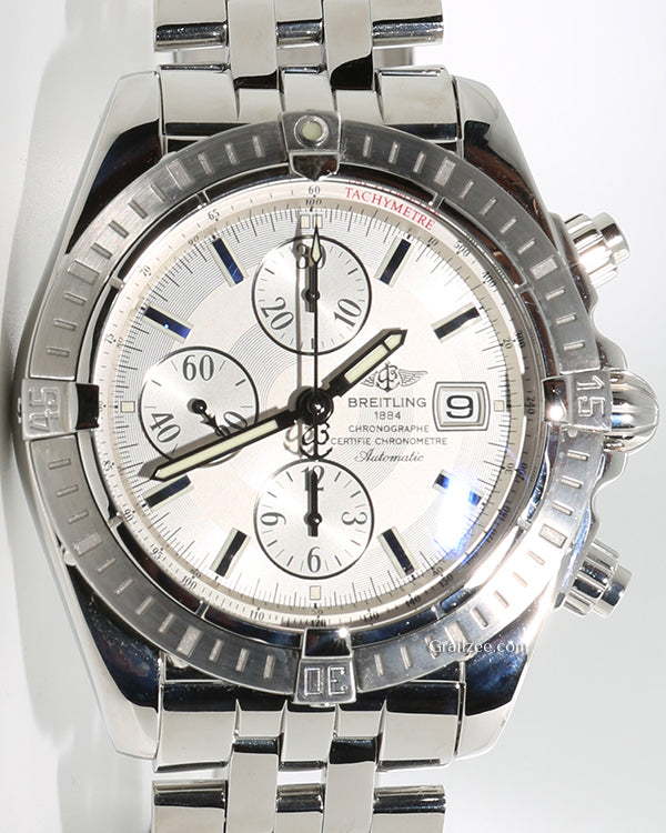 Breitling Chronomat Evolution 44MM Silver Dial Steel Bracelet (A13356)