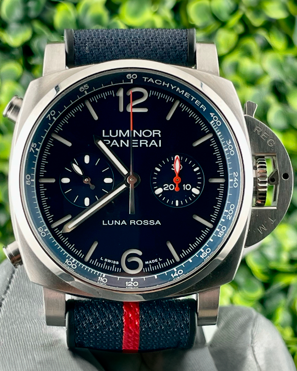 2022 Panerai Luminor Chrono Luna Rossa 44MM Blue Dial Textile/Rubber Strap (PAM01303)