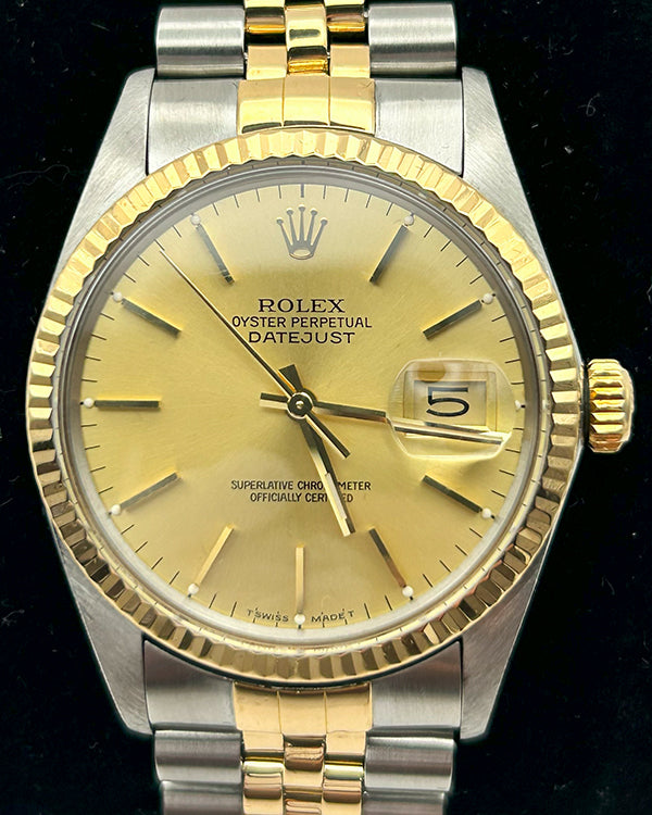 Rolex Datejust 36MM Champagne Dial Two-Tone Jubilee Bracelet (16013)