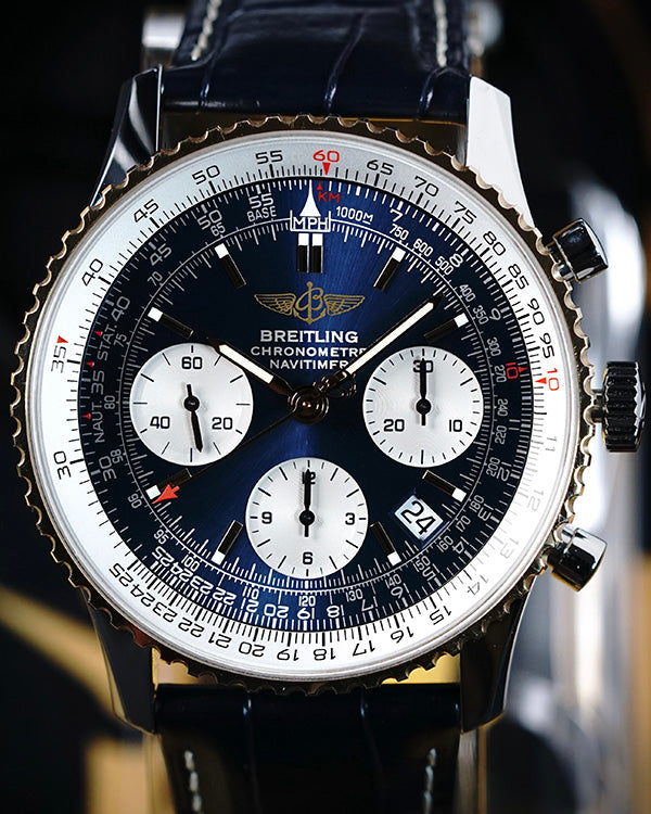 Breitling Navitimer 42MM Blue Dial Leather Strap (D23322)