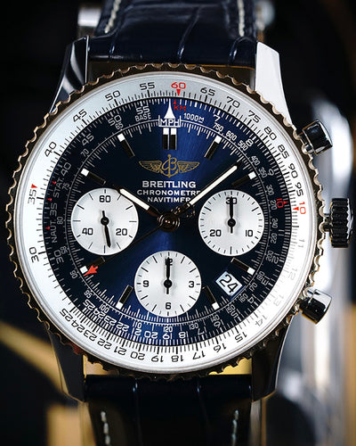 Breitling Navitimer 42MM Blue Dial Leather Strap (D23322)