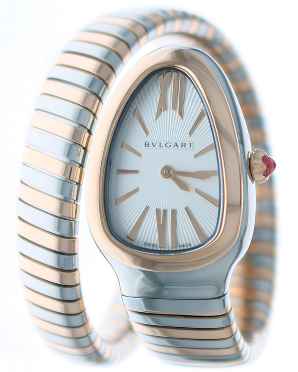 Bvlgari Serpenti Tubogas 35MM White Dial Two-Tone Bracelet (103708)