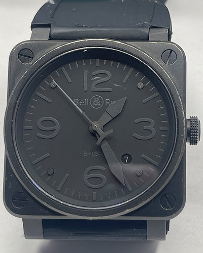 Bell & Ross BR 03 42MM Black Dial Rubber Strap (BR03-92)