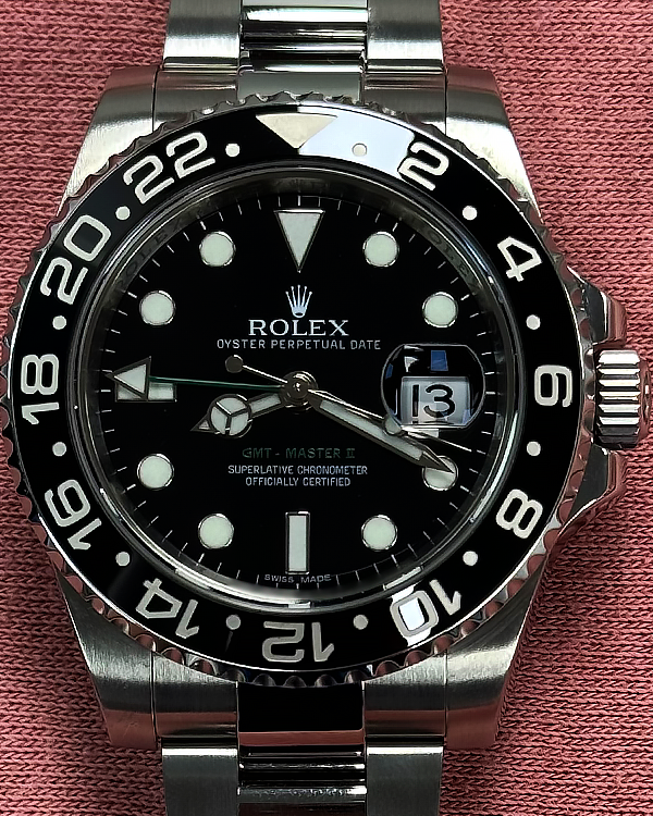 2012 Rolex GMT-Master II 40MM Black Dial Steel Oyster Bracelet (116710LN)