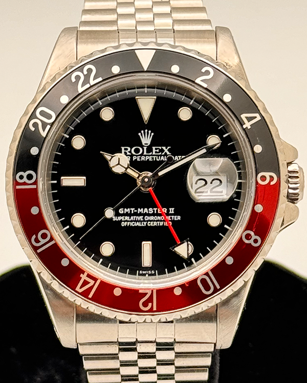 No Reserve - 1999 Rolex GMT Master II "Coke" 40MM Black Dial Jubilee Bracelet (16710)