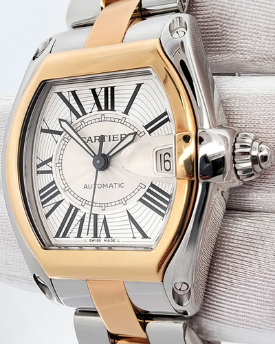 Cartier Roadster 37MM Silver Dial Two Tone Bracelet (W62031Y4)