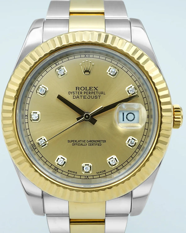 Rolex Datejust II 41MM Champagne Dial Two-Tone Oyster Bracelet (116333)