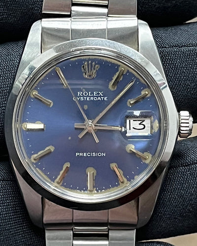 Rolex Oysterdate Precision 34MM Blue Dial Steel Bracelet (6694)