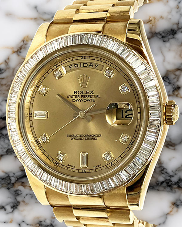 2014 Rolex Day-Date 41MM Champagne Dial Yellow Gold President Bracelet (218398BR)