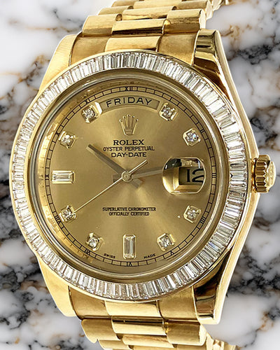 2014 Rolex Day-Date 41MM Champagne Dial Yellow Gold President Bracelet (218398BR)