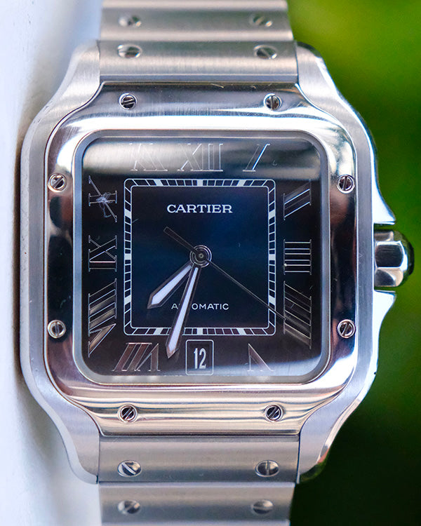 2019 Cartier Santos De Cartier 39.8MM Blue Dial Steel Bracelet (WSSA0013)