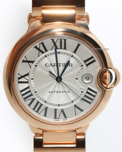 Cartier Ballon Bleu De Cartier 42MM Silver Dial Rose Gold Bracelet (W69006Z2)