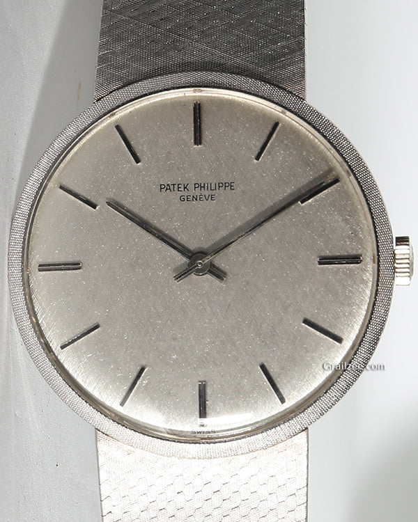 Patek Philippe Calatrava 33MM Silver Dial White Gold Bracelet (3468)