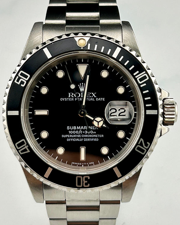 1991 (X Serial) Rolex Submariner Date Vintage 40MM Black Dial Oyster Bracelet (16610)